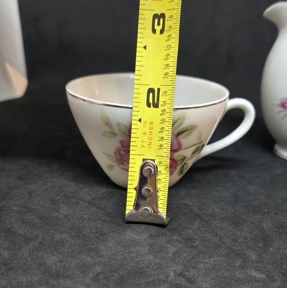 Vtg Porcelain Small Roses Tea Set - Picture 6 of 12